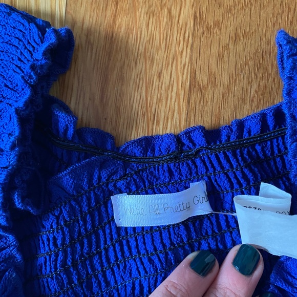 Blue Rouched Bodycon Dress - Picture 3 of 3